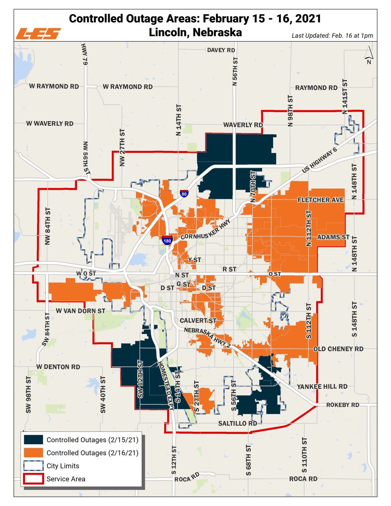 LES outages on Monday and Tuesday